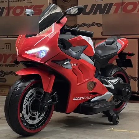 Moto Elétrica Infantil 12v Grande V5r Vermelha Vermelho