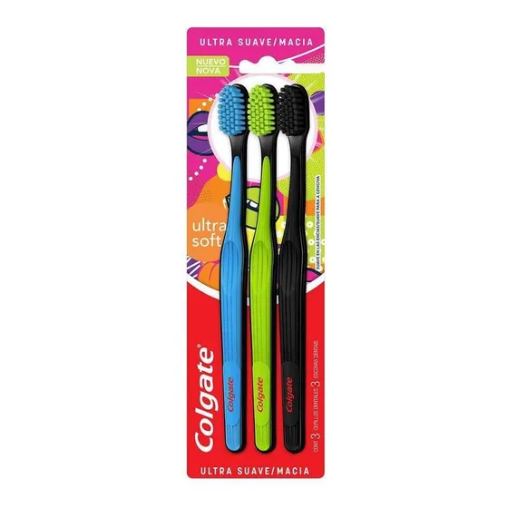 Escova De Dente Colgate Ultra Soft 3 Unidades