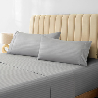 Juego De Sábanas Para Niños 4 Piezas Twin Gris Claro Rayas Juego De Sábanas Para Niños 4 Piezas Twin Gris Claro Rayas