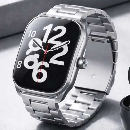 Reloj Inteligente Audífonos Inalámbricos Edvella Bluetooth Plateado Gris Negro