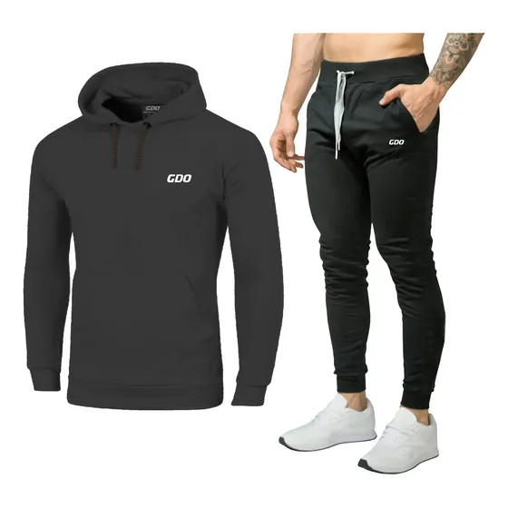 Gdo Conjunto Jogging Y Buzo Canguro Algodon Frizado Invierno