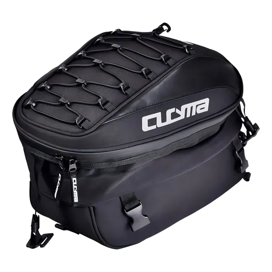 Bolso Trasero Moto Y Mochila Cucyma Impermeable Porta Casco Color Negro