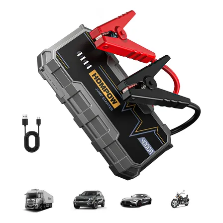 Hompow Carregador De Bateria 12v Auxiliar De Partida Portáti