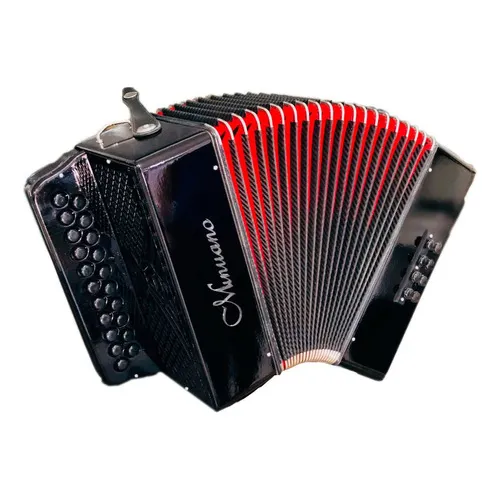 Acordeon Minuano 8 Baixos All Black 21 Botões Gaita Sanfona