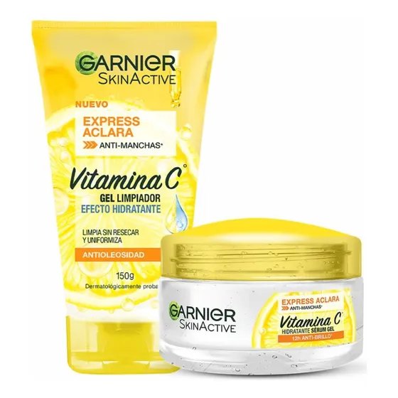 Pack Garnier Express Aclara: Gel Sérum Y Gel Limpieza
