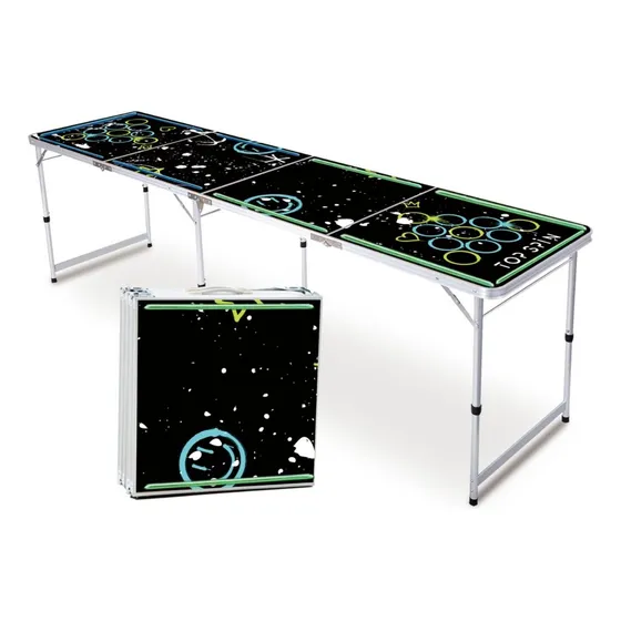 Mesa Beer Pong Neon Top Spin Con Luces Led