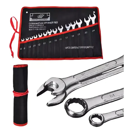 Juego De Llaves Mixtas 14pcs De 8-24mm Trabajo Profesional