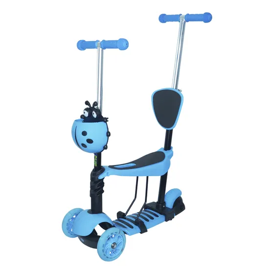Patinete Infantil 3 Rodas Scooter Azul Assento Empurrador