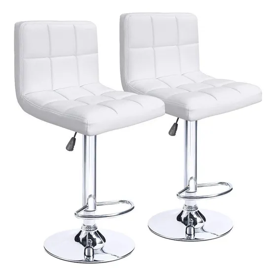 Gtu Furniture Set 2 Taburete Barra Cuero Giratorio Ajustabl