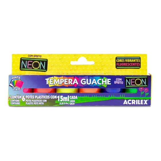 Témpera Escolar Guache Colores Neon Jgox6un