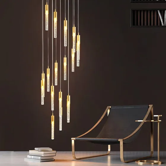 Tty Candelabro Largo Giratorio Creativo Forma Escalera Villa