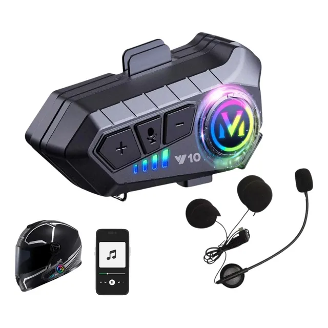 Fone De Ouvido Para Capacete Bluetooth Headset Rgb Sem Fio