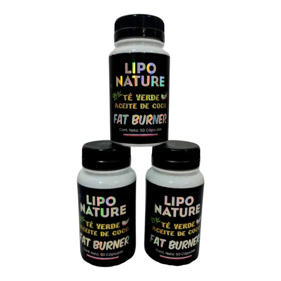 Quemador De Grasa Lipo Nature 60 Capsulas Adelgazante 3x2
