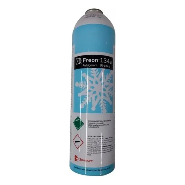 Lata Garrafa Gas Refrigerante Freon R134 Chemours Dupont 1kg