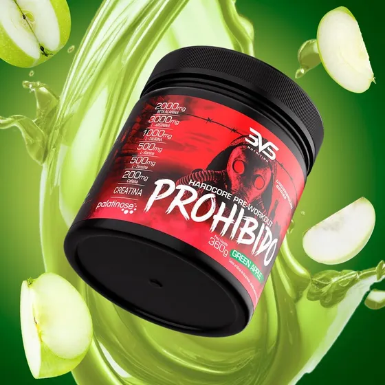 Pré Treino Prohibido Com Creatina E Beta Alanina 360g - Sabor: Green Apple - 3VS Nutrition