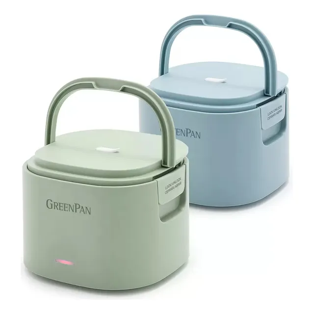 Lonchera Calentador Eléctrico De Alimentos Greenpan 2 Piezas Color Verde Claro / Aqua