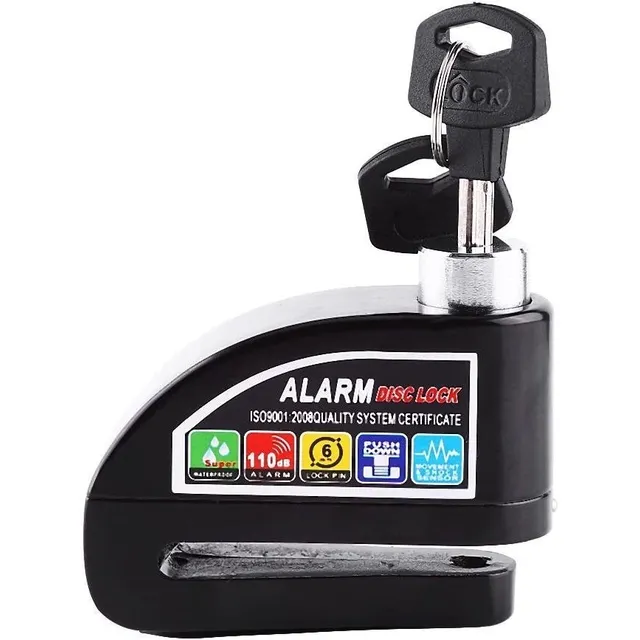 Tranca Antirrobo De Disco Con Alarma Moto Bicicleta Candado