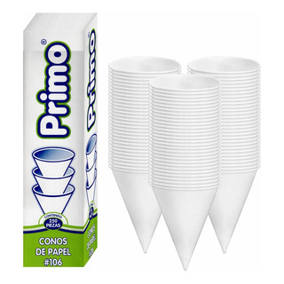 Conos De Papel Para Agua Desechables Primo 500 Piezas Conos De Papel Para Agua Desechables Primo 500 Piezas