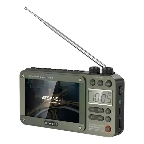 Sansui Receptor Multibanda F50 Radio Am/fm/sw/video Portátil Verde Oscuro