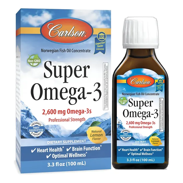 Super Omega 3 2600 Mg Carlson 100 Ml Sabor Limón