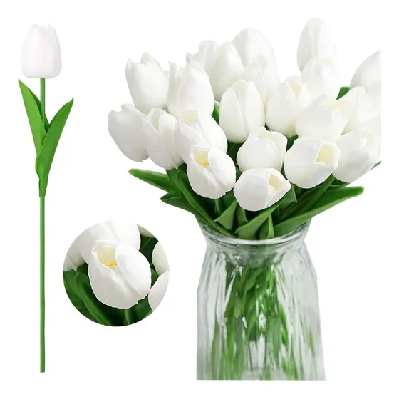 Tulipanes Artificiales Color Degradado 24pcs Para Decoración