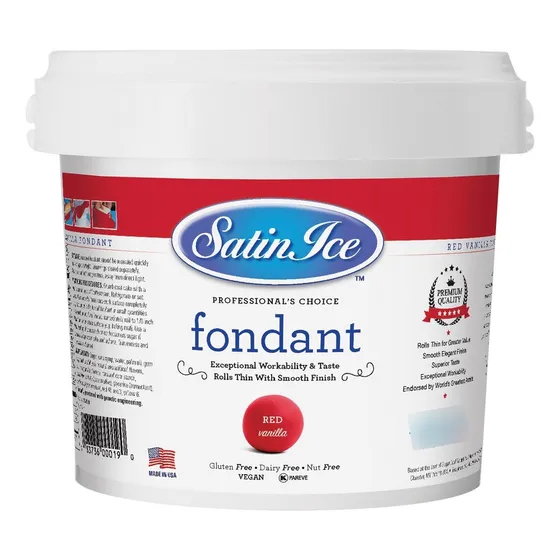 Saten Hielo Rolled Fondant  rojo  vainilla  1 kg