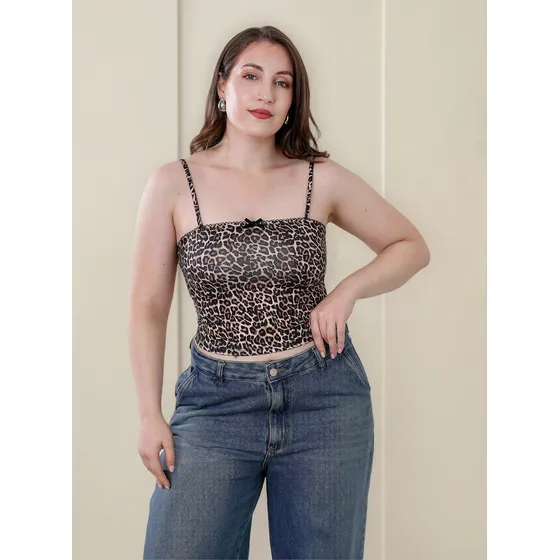 Top Aimal Print De Microfibra Mujer Circe Xl Talles Grandes