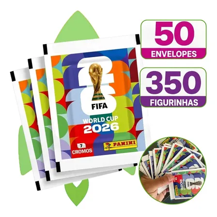 Kit 50 Envelopes (350 Figurinhas) - Copa Do Mundo Fifa 2026 Fifa 26 Cromos