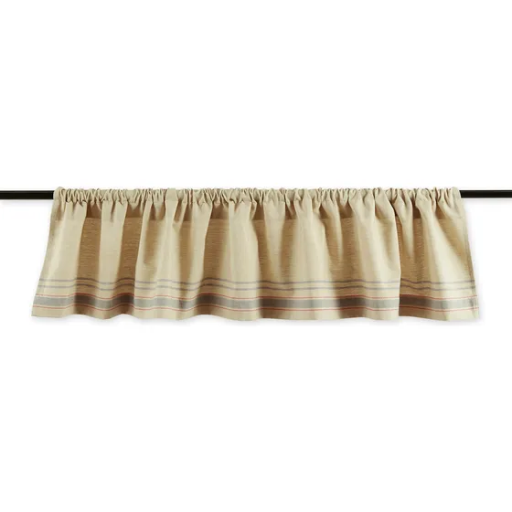 Cenefa Para Ventana 100% Algodón 72x35 Rayas Grises