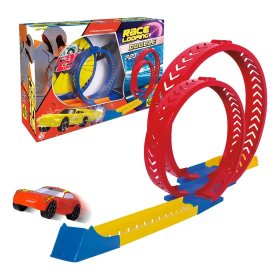 Pista Tipo Hotwheels Com Carrinho Lançador Looping Brinquedo