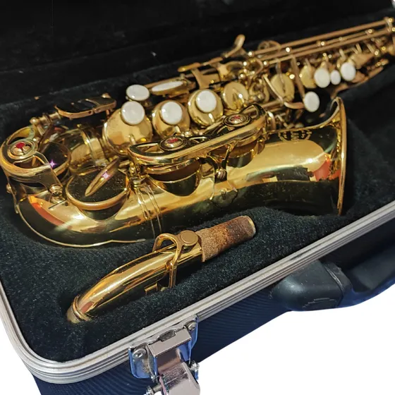 Soprano Curvo  Sopranino  Saxofone Milano Mib Usado Com Case
