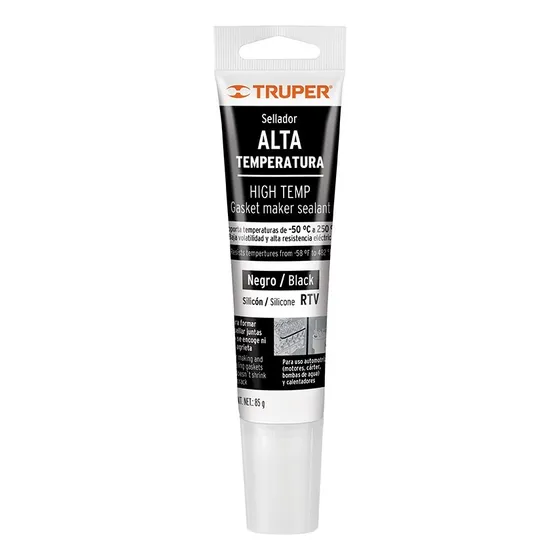 Sellador De Silicona Negra P/altas Temperaturas, 85 G Truper
