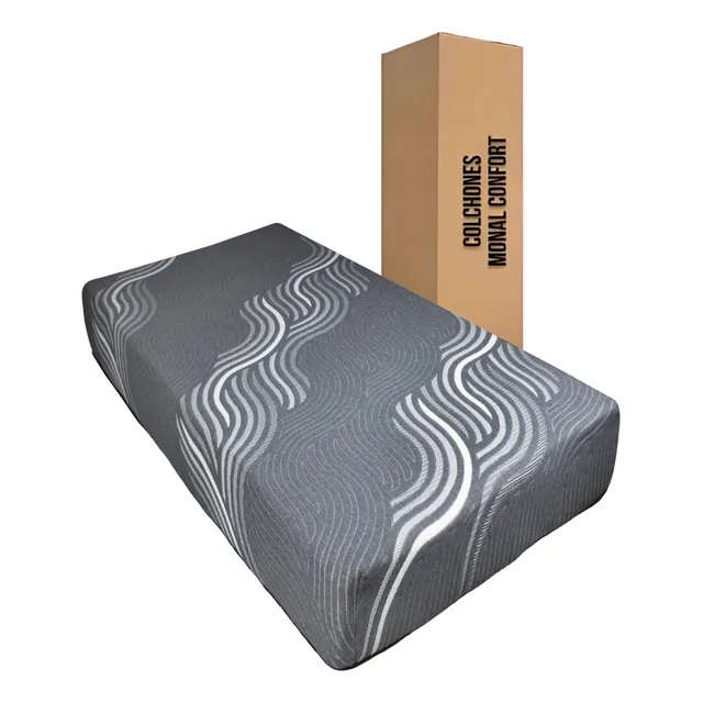 Colchon Individual Slim Grey Monal Confort Con Memory Foam