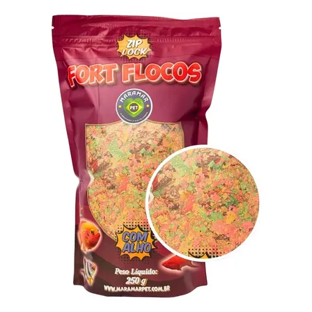 Ração Para Peixe Fort Flocos 250g Maramar Alimento Completo