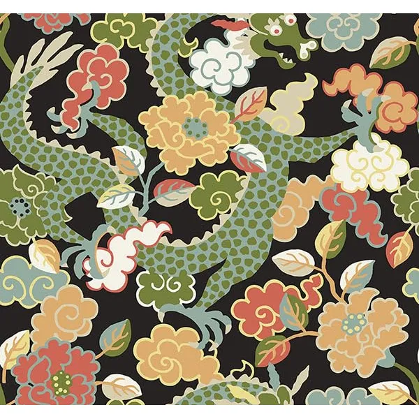 A-street Prints Fondo Pantalla Yanci Green Dragon