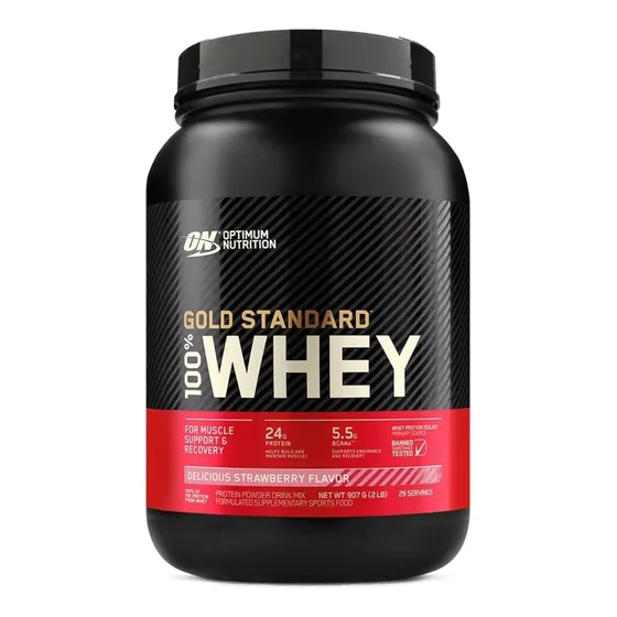 Suplemento 100% Whey Protein Gold Standard 907g Morango Optimum Nutrition