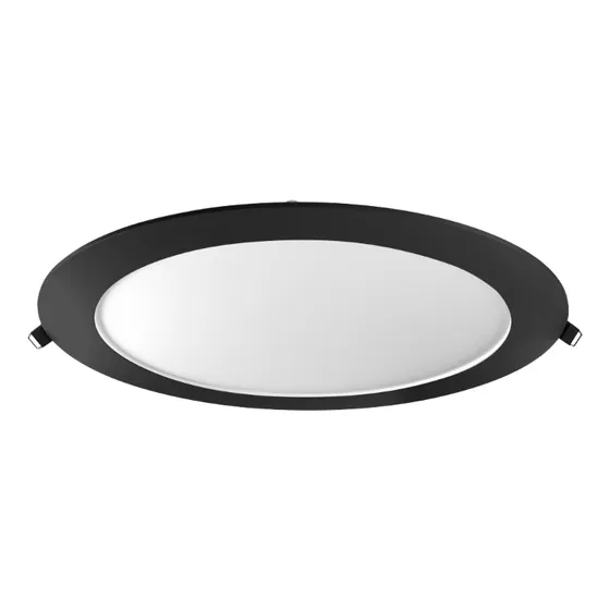 Panel Led Redondo Negro 18w Luz Fria 220v Embutido Macroled