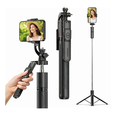 Tripé / Bastão Para Celular Portátil Até 1,70 M Com Controle Preto