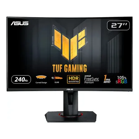 Monitor Curvo 27 pulgadas Asus Tuf Gaming Vg27vqmy 1ms 240hz Full HD (1920x1080) Panel Va Adaptive-sync Extreme Low Motion Blur una experiencia de juego inmersiva Color Negro