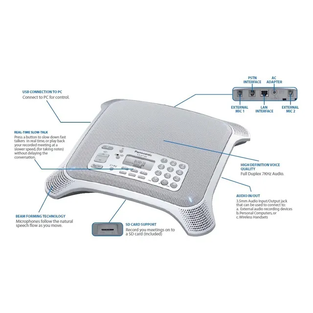 Telefono De Conferencia De Altavoz Panasonic Kx-nt700 Usado
