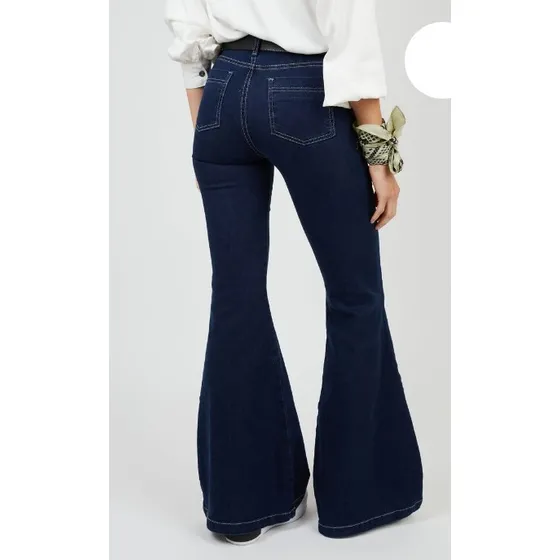 Jeans Azul Oscuro Bota Ancha Marca Lolita&poket 