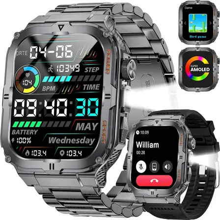 Relógio Inteligente Masculino Esportivo Smartwatch Militar Preto