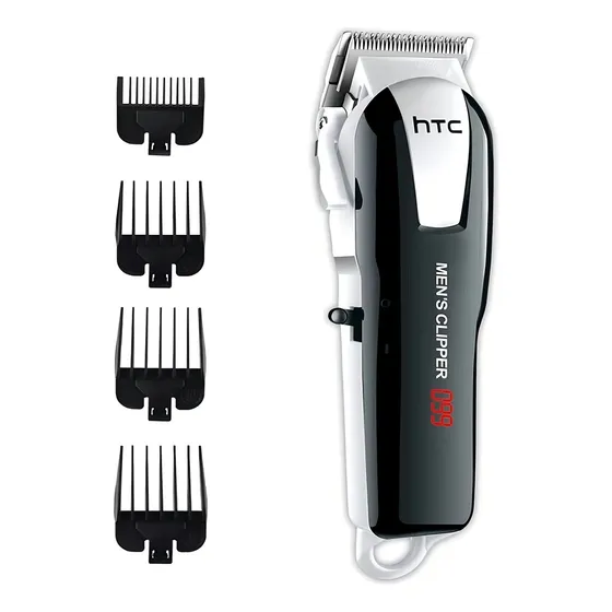 Maquina Cortar Pelo Barba Pantalla Led Clipper Htc Corte Ax® Color Negro