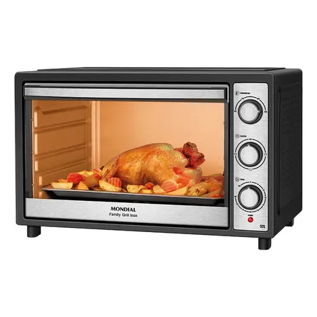 Forno Elétrico 52l Family Grill Inox Mondial 1800w Frn-52-bi