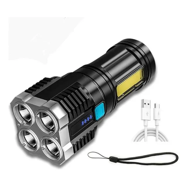 Linterna Led Potente Para Exteriores, Lampara Cob De Mano