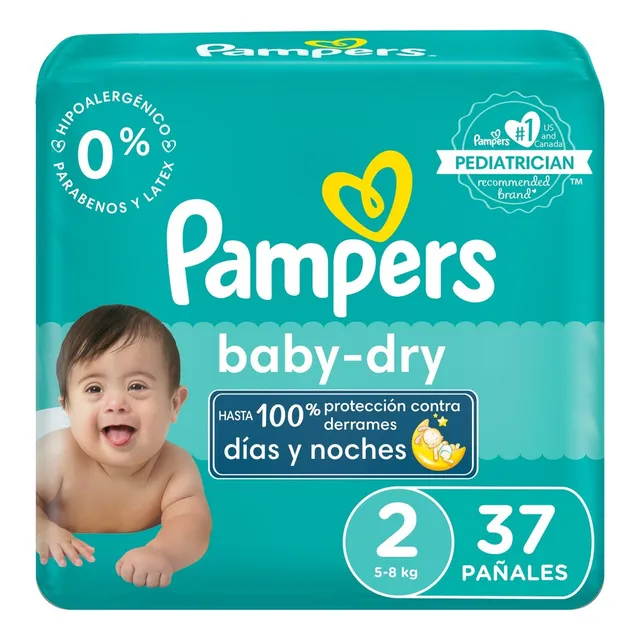 Pañales Pampers Baby Dry Etapa 2, 37 Piezas. Bebés 5-8 Kg.