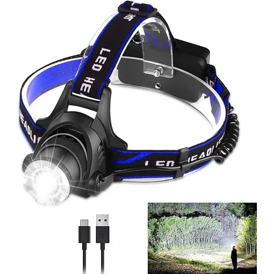 Linterna Led Minera Cree T6 Zoom 6000 Lumens Recargable 5v