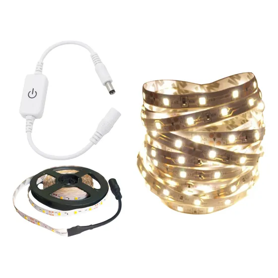 Fita Led 3528 Branco Quente Amarela Interruptor Toque Touch