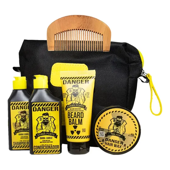 Barba Forte Kit Viagem Danger Mini + Pente Qualidade!