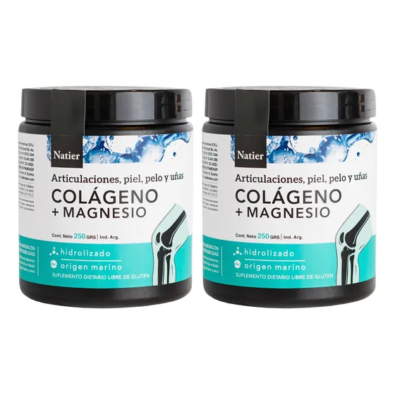 Natier X2 Suplemento Colágeno + Magnesio Hidrolizado 250g 3c